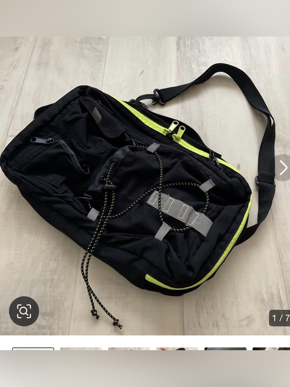 Zara kid Black Bag / backpack with Neon Yellow Trim